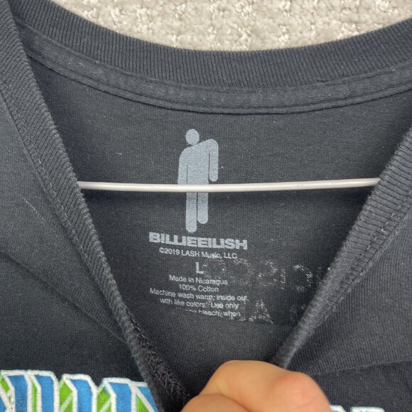 Billie Eilish 2019 World Tour Car Flames Graffiti Shirt Black Long Sleeve Size L - Picture 7 of 14